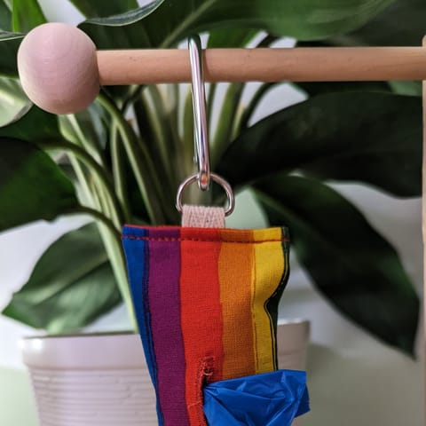 Rainbow Stripe Dog Waste Bag Dispenser