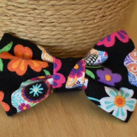 Halloween Sugar Skull Dog Bow Tie