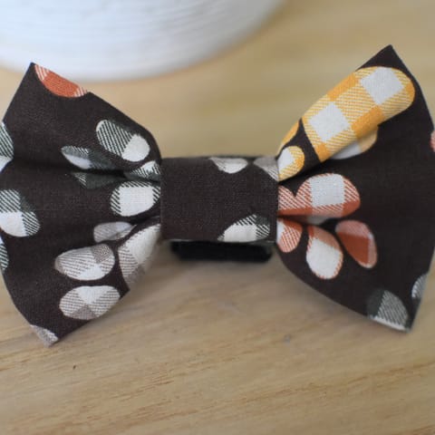 Fall Paw Print Dog Bow Tie