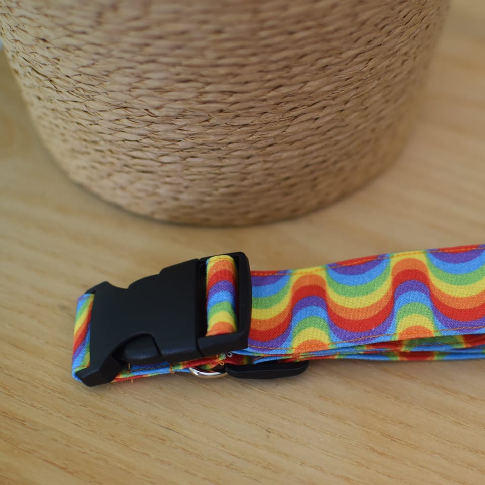 Adjustable Wavy Rainbow Dog Collar, photo 2 of 2