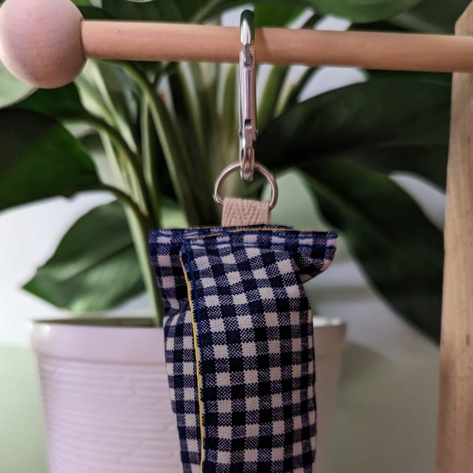 Navy Gingham Dog Waste Bag Dispenser, photo 2 of 2