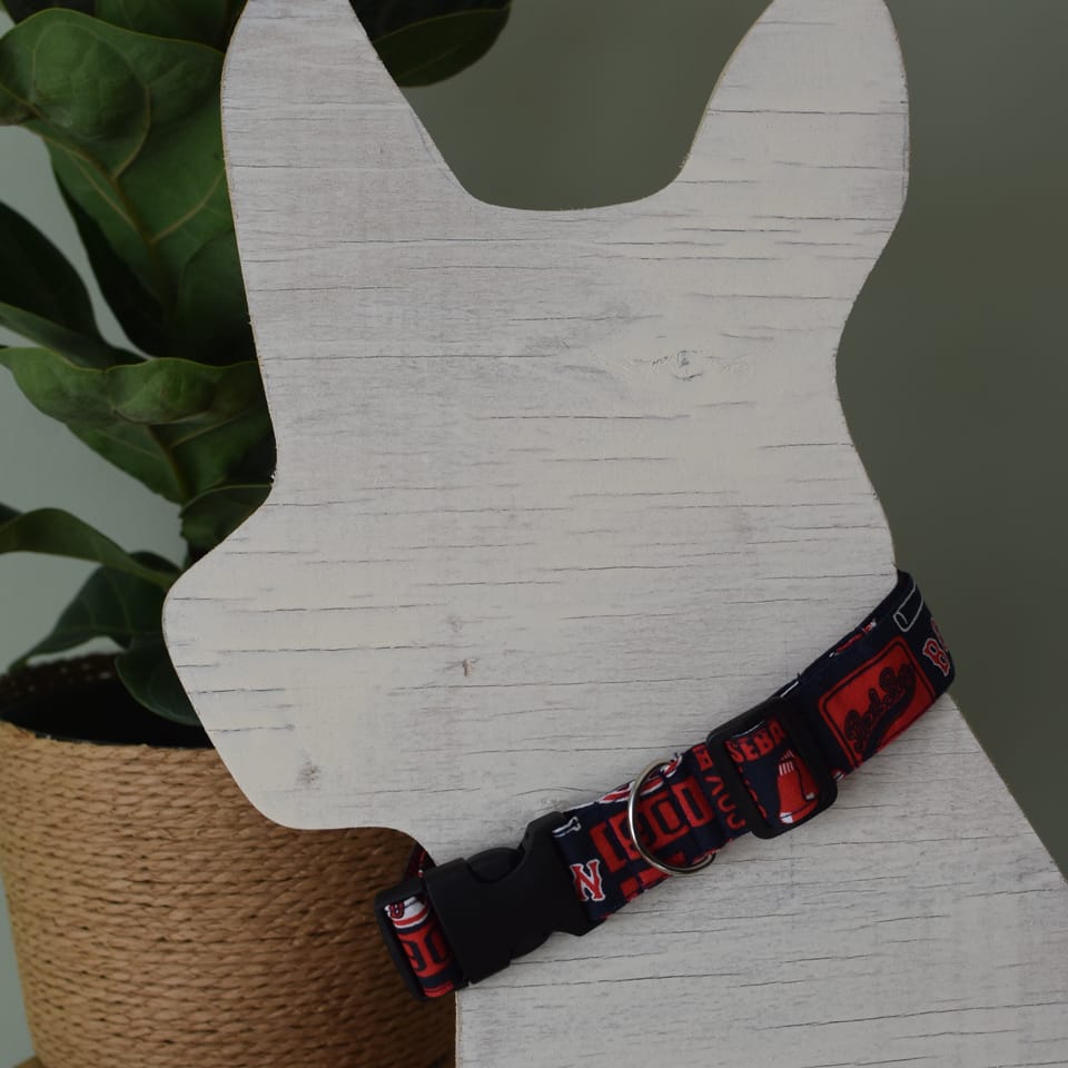 Adjustable Boston Red Sox Dog Collar, photo 1 of 2