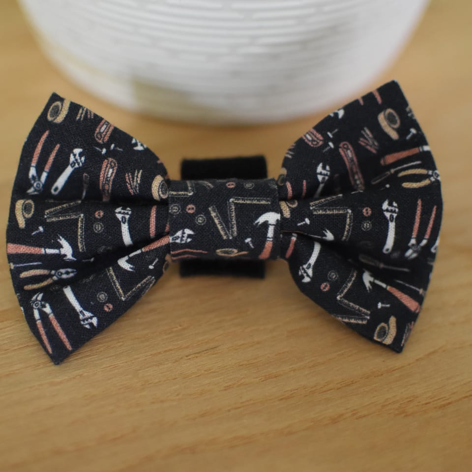 Tiny Tool Print Dog Bow Tie, photo 1 of 2