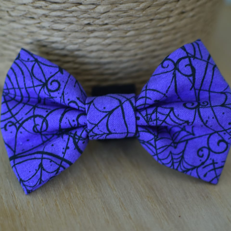 Halloween Spider Web Dog Bow Tie, photo 1 of 2