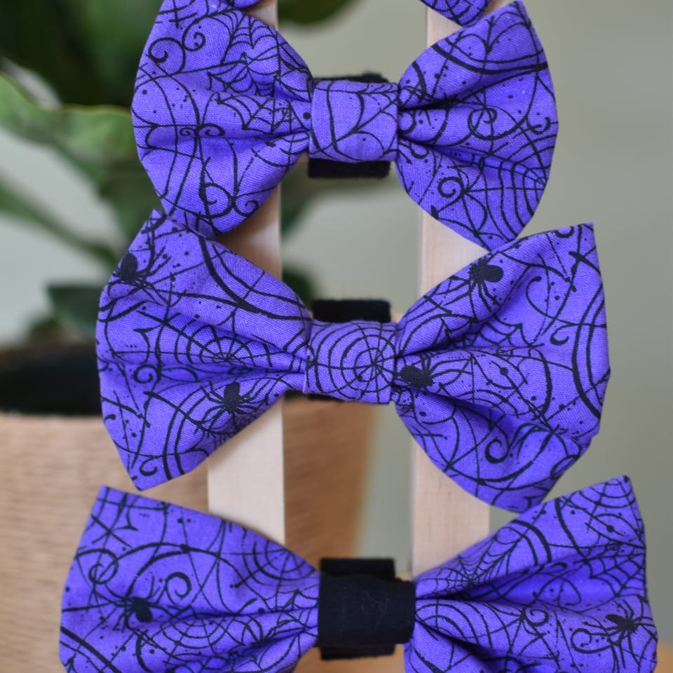 Halloween Spider Web Dog Bow Tie, photo 2 of 2