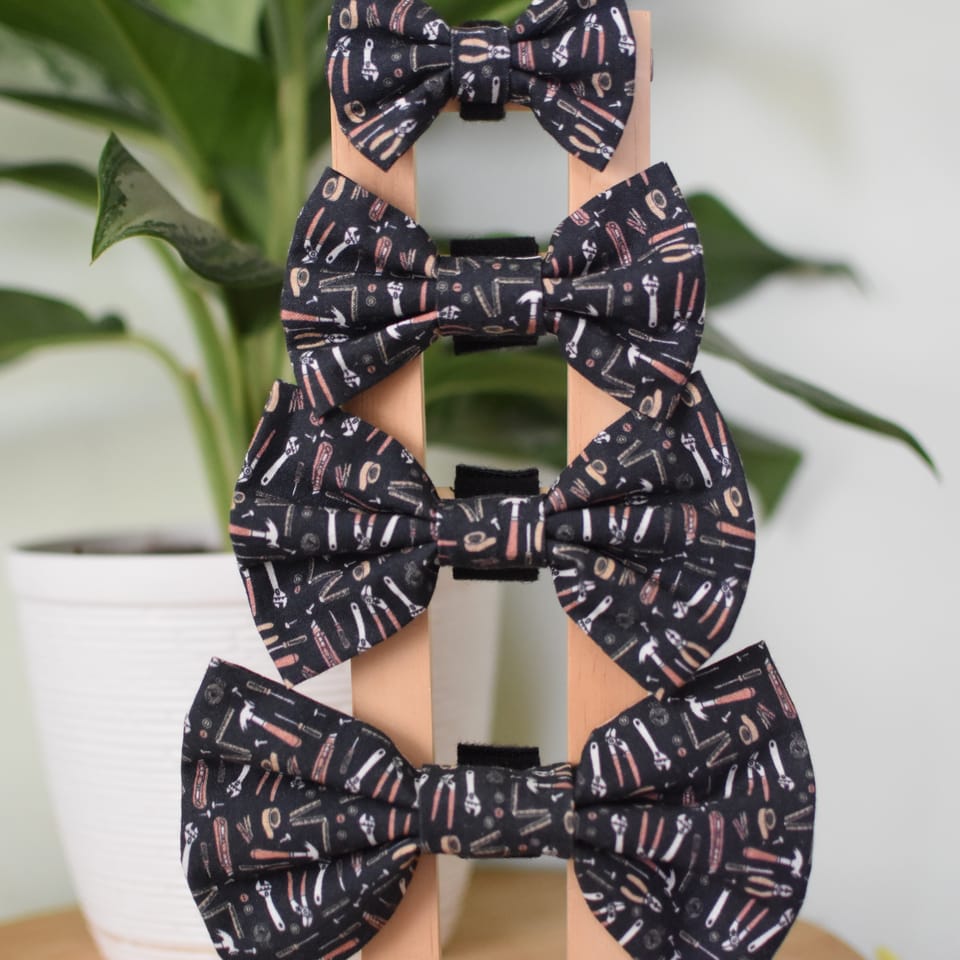 Tiny Tool Print Dog Bow Tie, photo 2 of 2