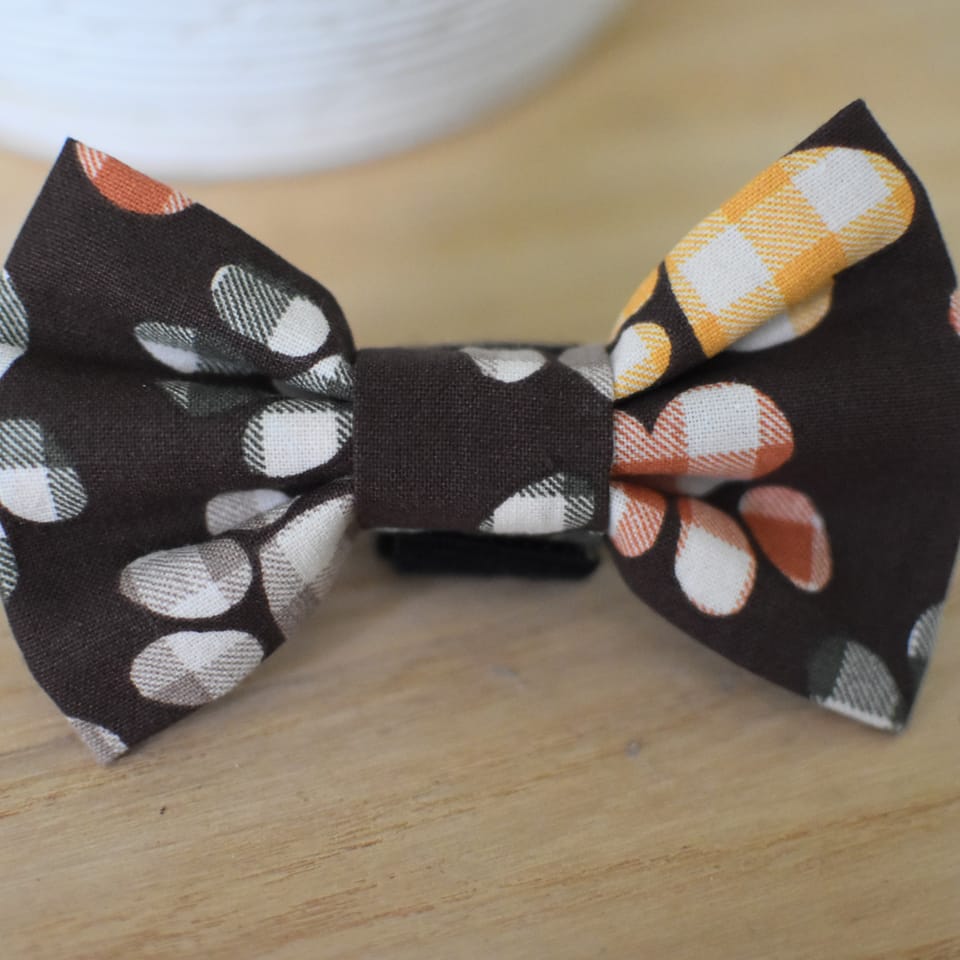 Fall Paw Print Dog Bow Tie, photo 1 of 2